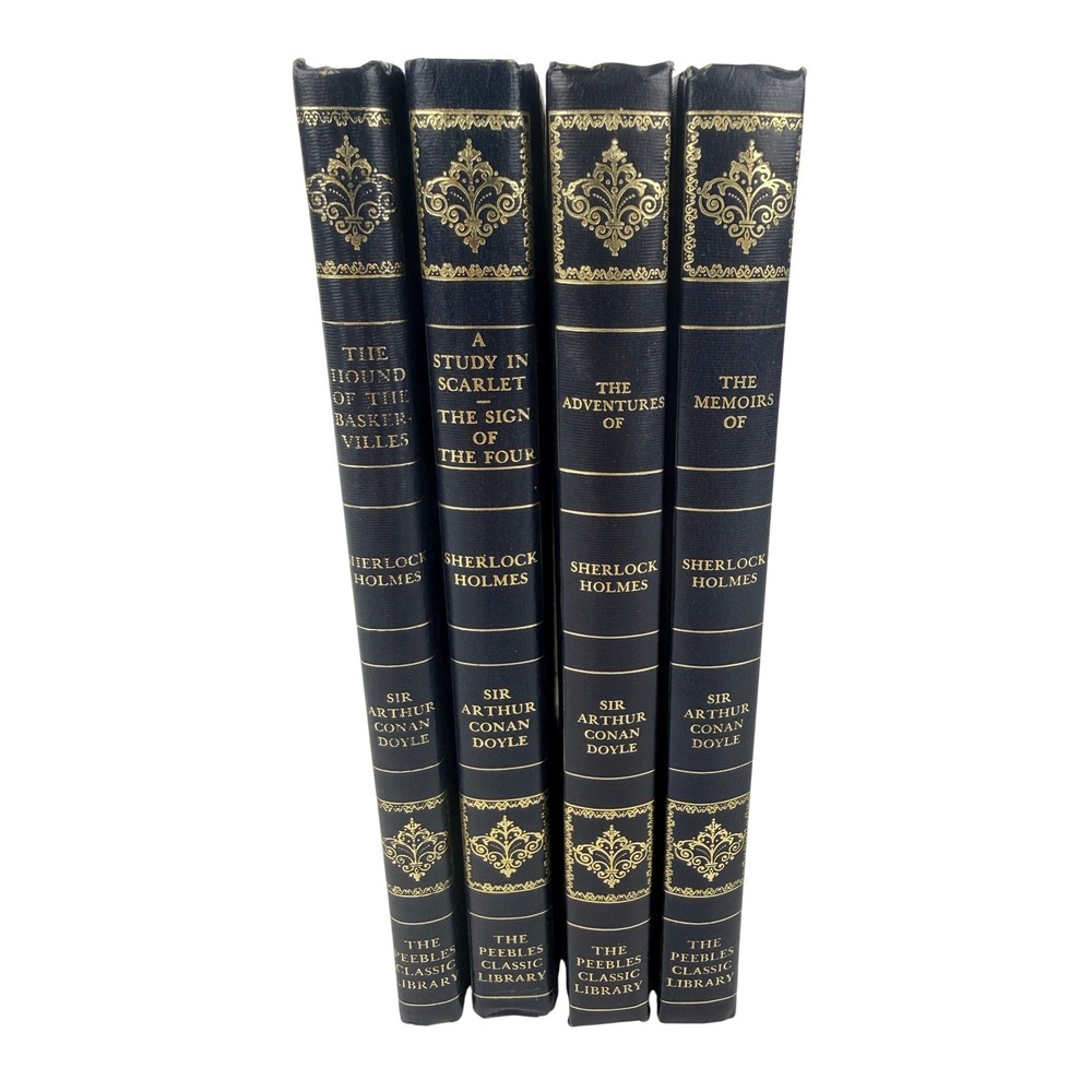 Sherlock Holmes 4 Vol Book Set Peebles Classic Library Sir Arthur Conan Doyle 75 - Picture 3 of 5